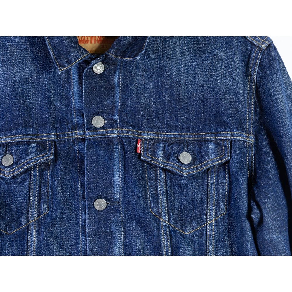 Levi's Mens Large Type III Trucker Denim Jacket Dark Wash Red Tab 72335-0007 - Picture 5 of 9